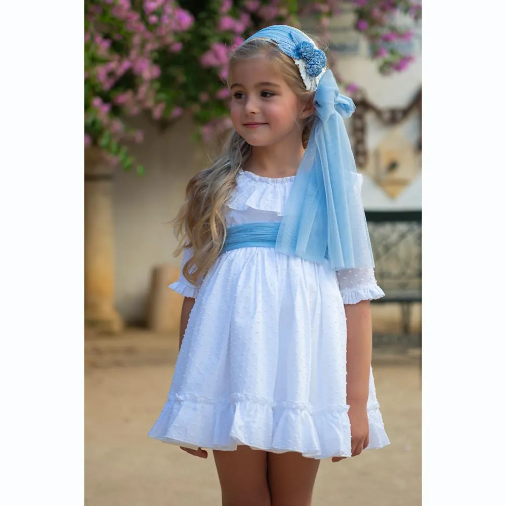 A Vestido niña ceremonia plumeti blanco R180956