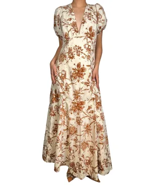 ABERCROMBIE & FITCH Vestido Beige Flores