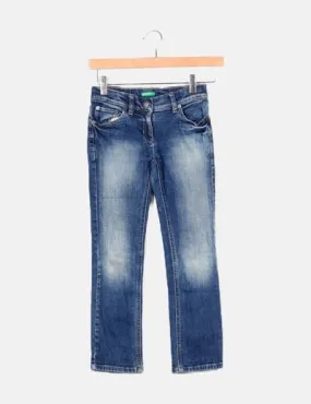 Benetton Pantalón denim azul