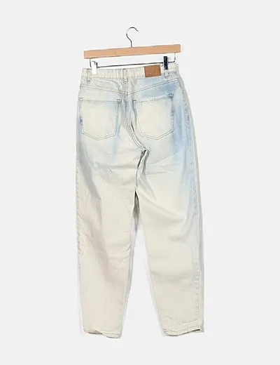 Bershka Pantalón bicolor denim