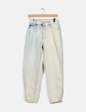 Bershka Pantalón bicolor denim