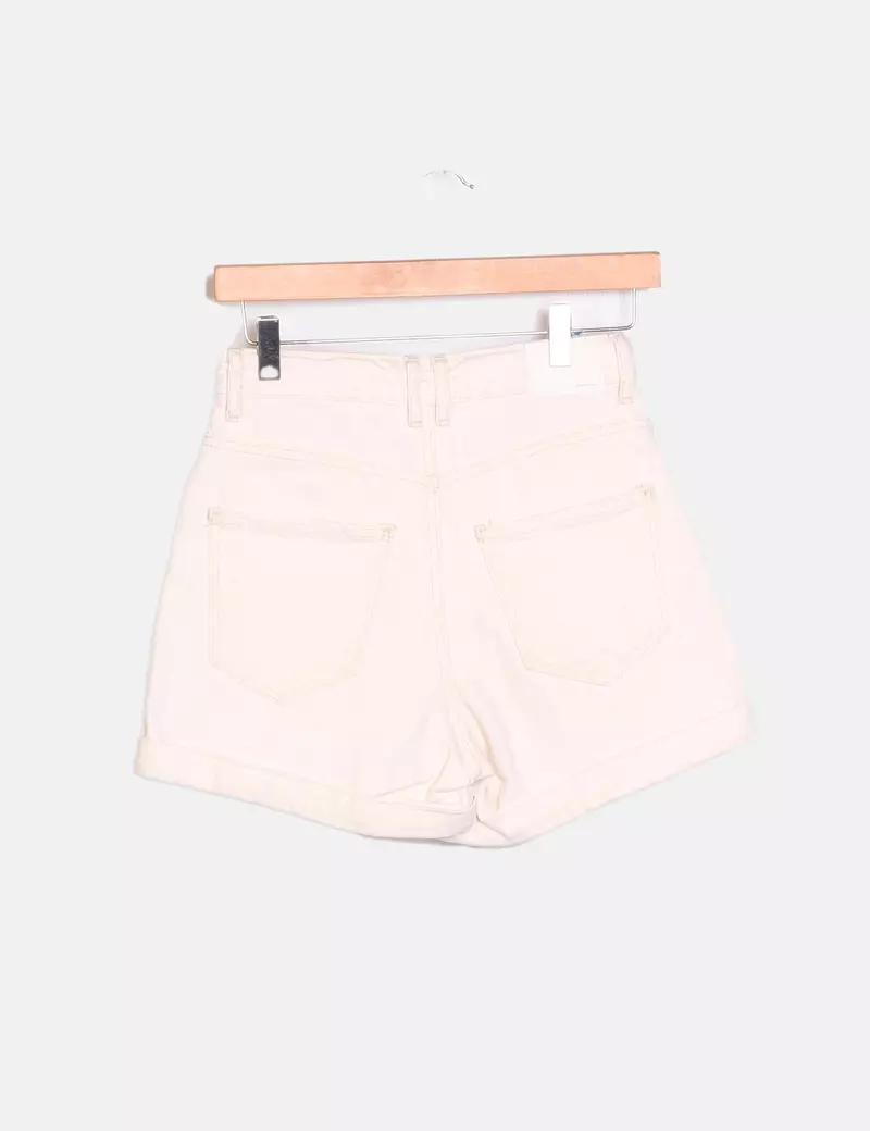 Bershka Short denim blanco