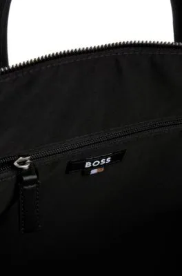 Bolso de viaje de sarga con monograma Double B y cremallera bidireccional