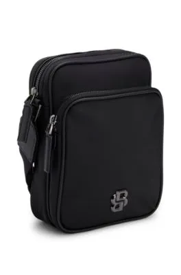 Bolso mensajero de sarga con monograma Double B