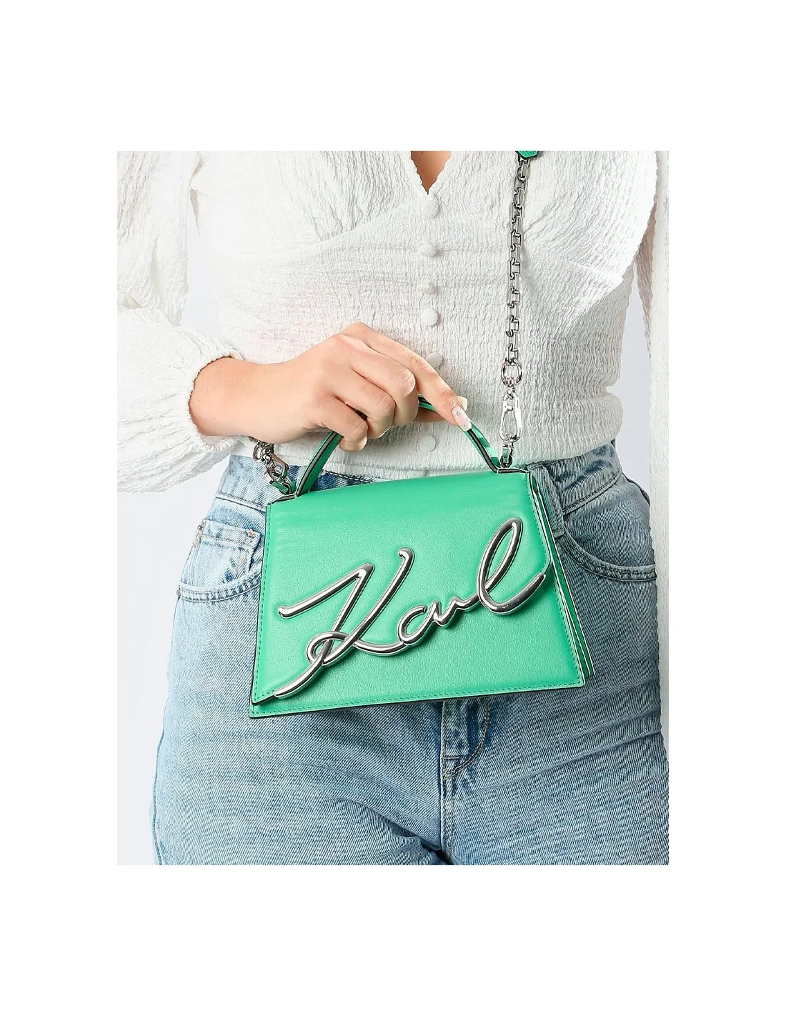 Bolso trapecio verde K/Signature