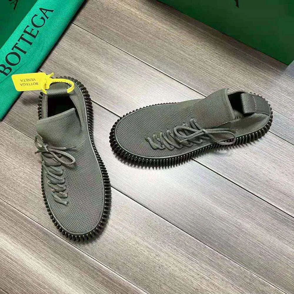 Bottega Veneta Zapatillas unisex con cordones de punto técnico Ripple-Verde