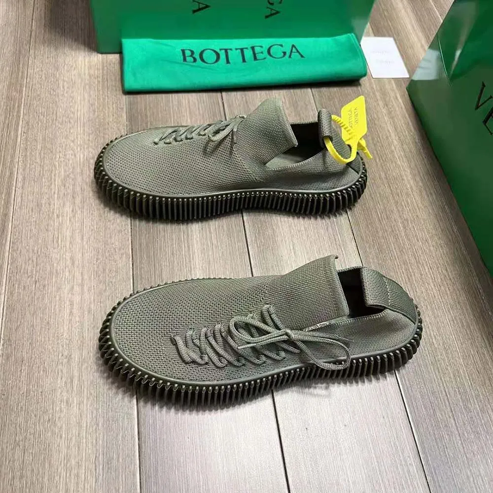 Bottega Veneta Zapatillas unisex con cordones de punto técnico Ripple-Verde