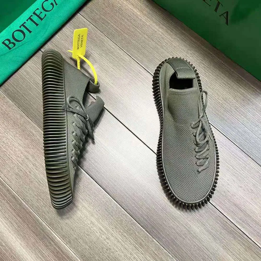 Bottega Veneta Zapatillas unisex con cordones de punto técnico Ripple-Verde