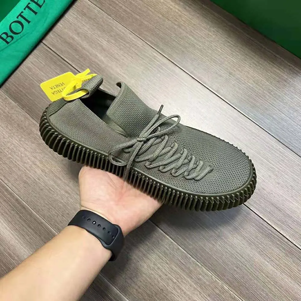 Bottega Veneta Zapatillas unisex con cordones de punto técnico Ripple-Verde