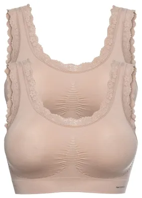 Bustier Feel Comfort sin costuras (2 unidades) Beige mate + beige mate