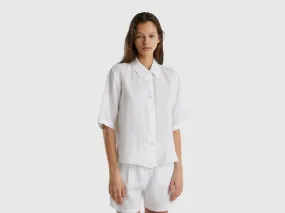 Camisa corta de puro lino