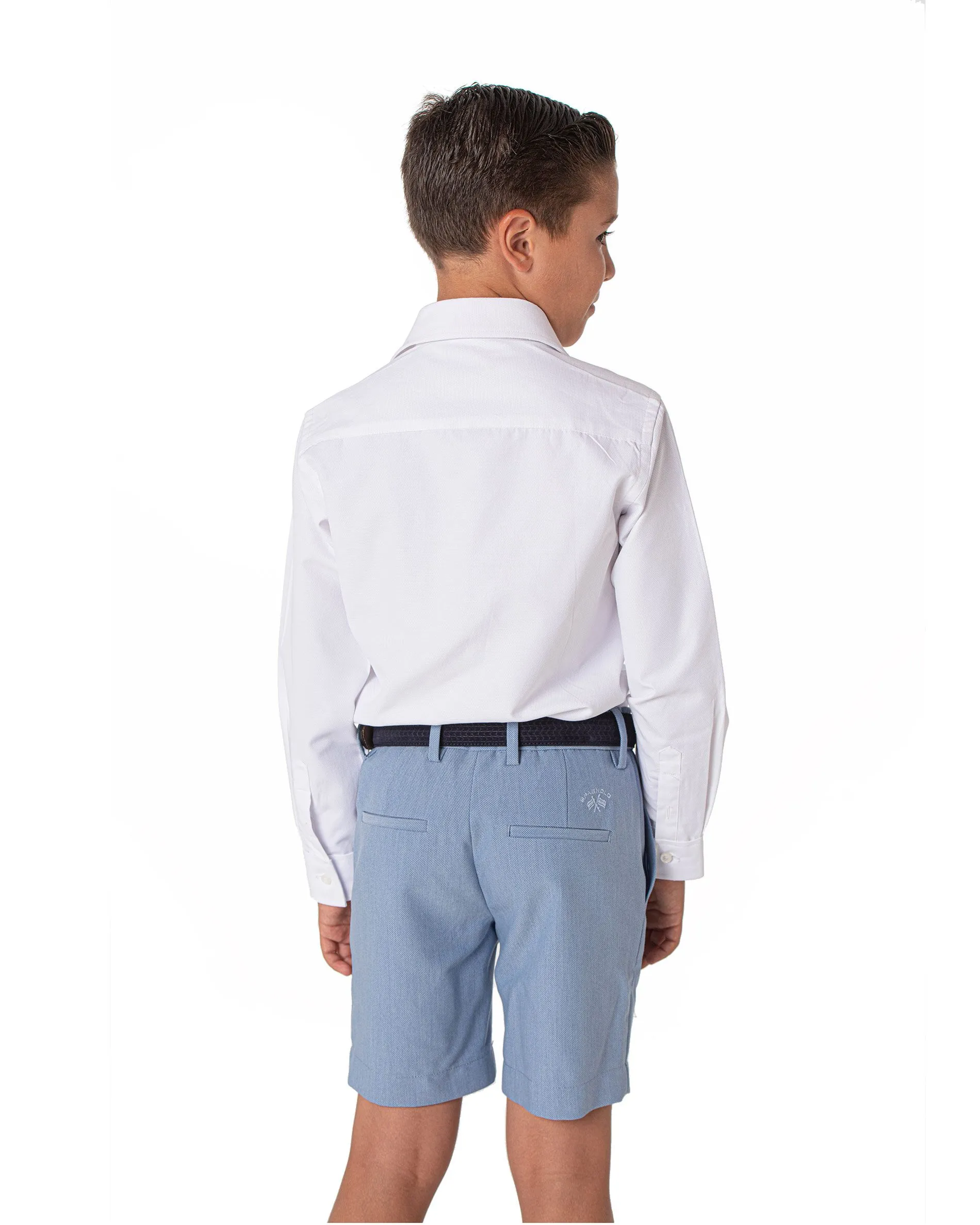 Camisa Niño Vestir Blanco Topitos by Spagnolo