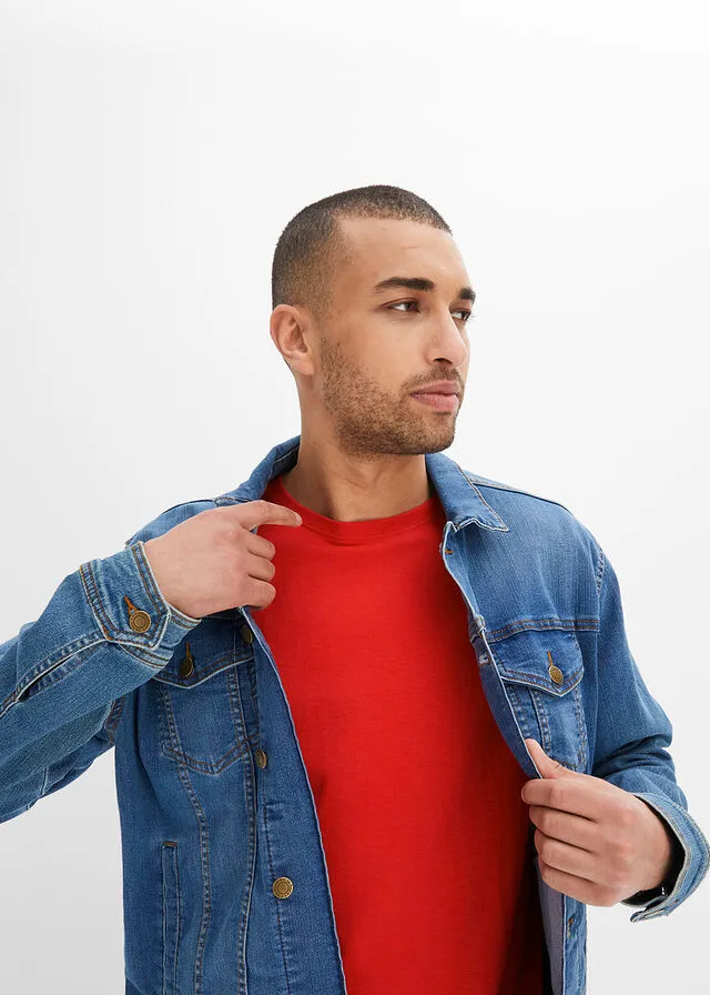 Camiseta (3 unidades) Blanco+rojo+azul oxford