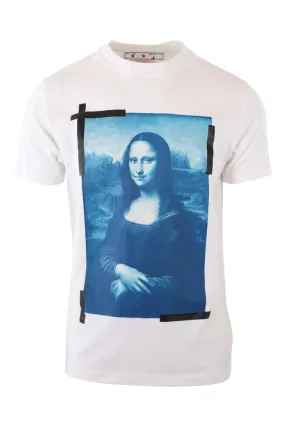 Camiseta blanca con Monalisa en azul