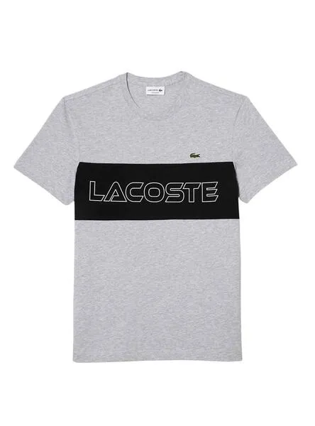 Camiseta Lacoste Color Block Gris para Hombre