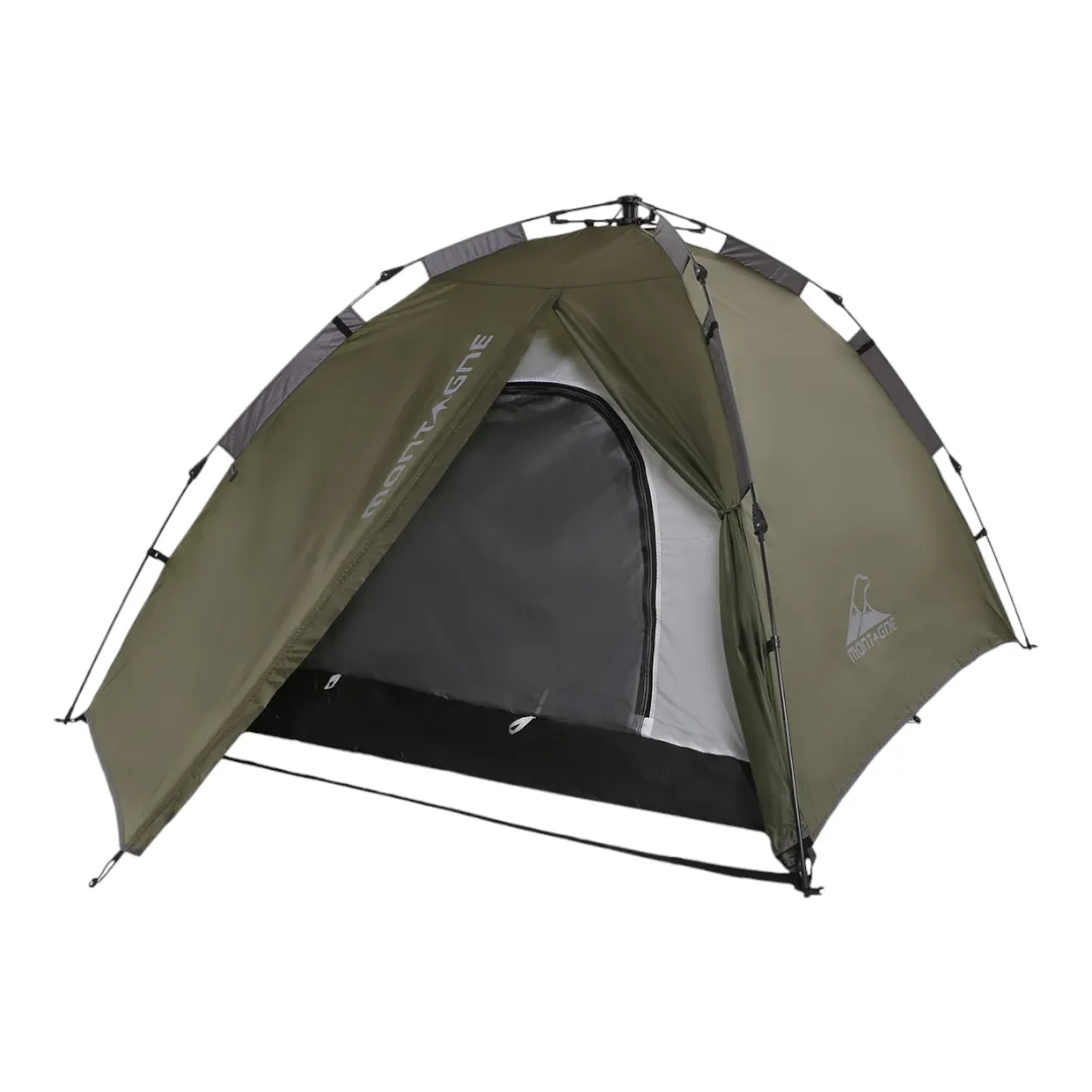 Carpa Montagne Atuel Auto Armable 3 Personas Verde Militar