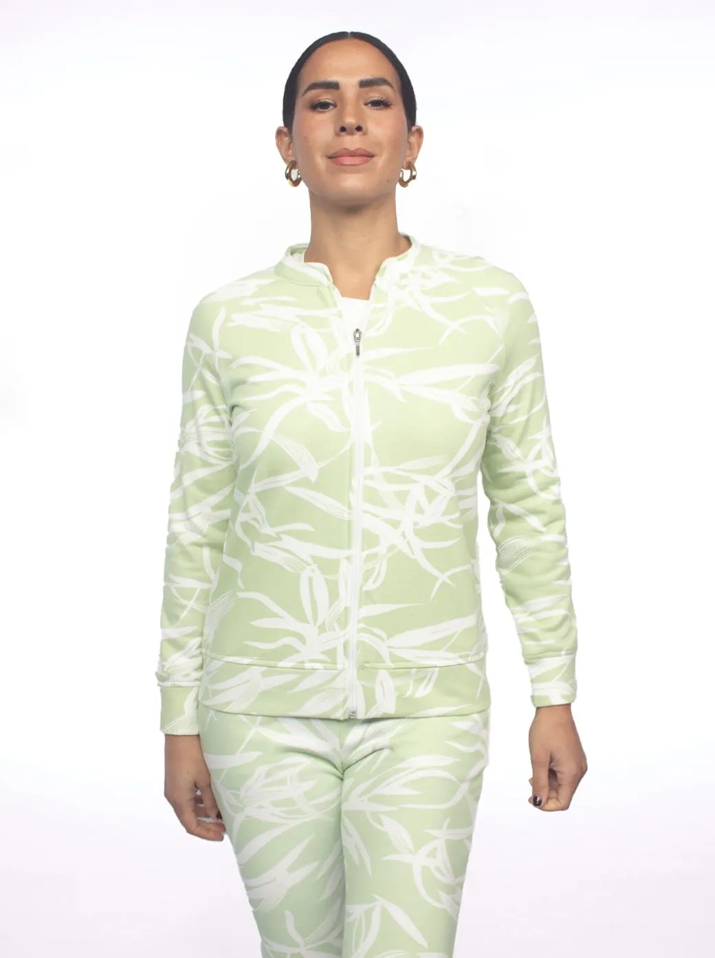 Chamarra verde cuello mao Comfort