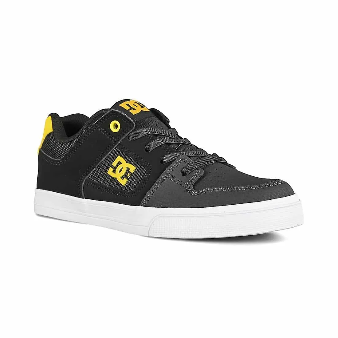 DC Pure Elastic (Youth) Skate Shoes - Gris / Amarillo