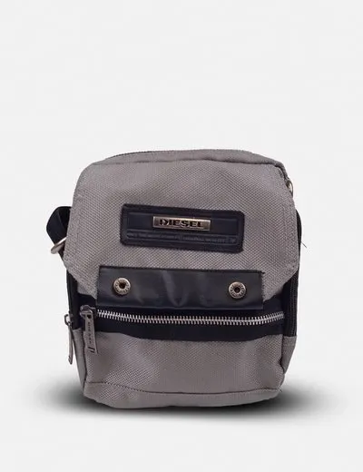 Diesel Bandolera gris logo