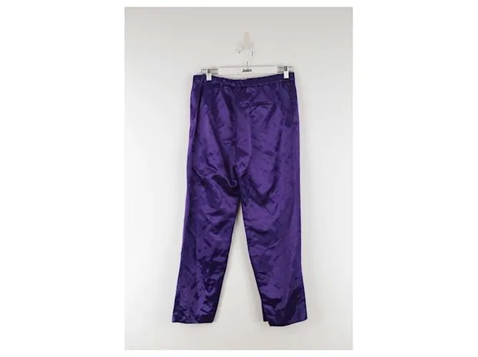 Dries Van Noten Pantalón recto de algodón Púrpura 