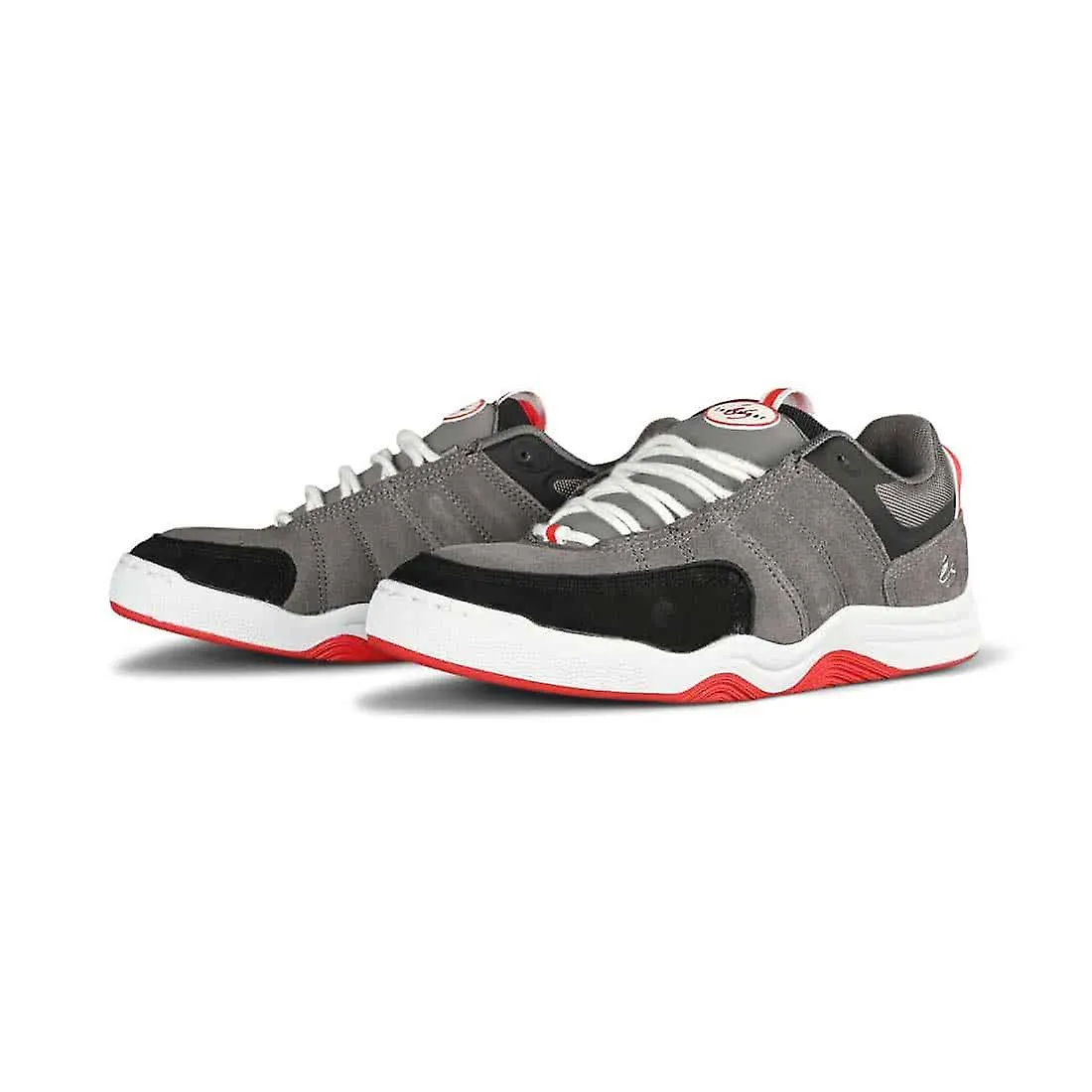 eS TJ Rogers Evant Skate Shoes - Gris / Negro / Rojo