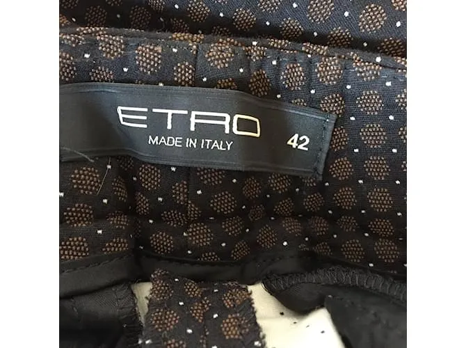 ETRO Pantalón T.fr 38 Algodón Negro 