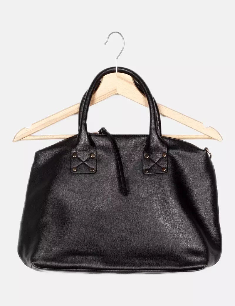 H&M Bolso negro polipiel