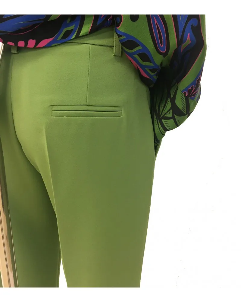 Kaos CO029 - PANTALÓN ACAMPANADO EN TEJIDO TÉCNICO - VERDE PISTACHO