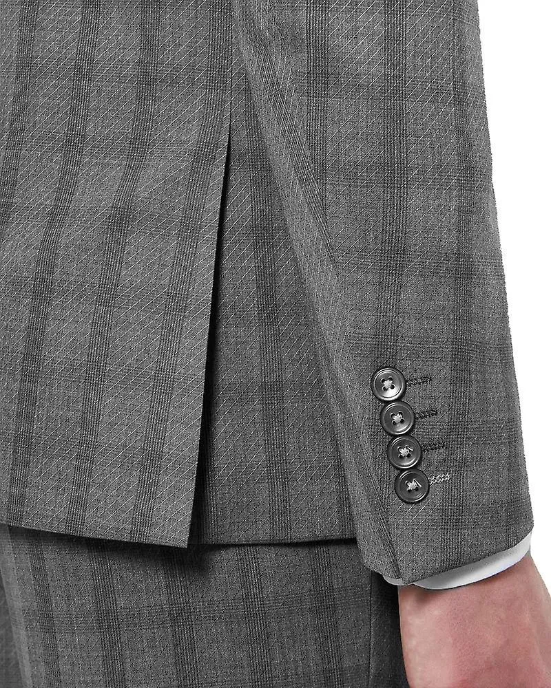 Lazio windowpane check suit pantalón - gris