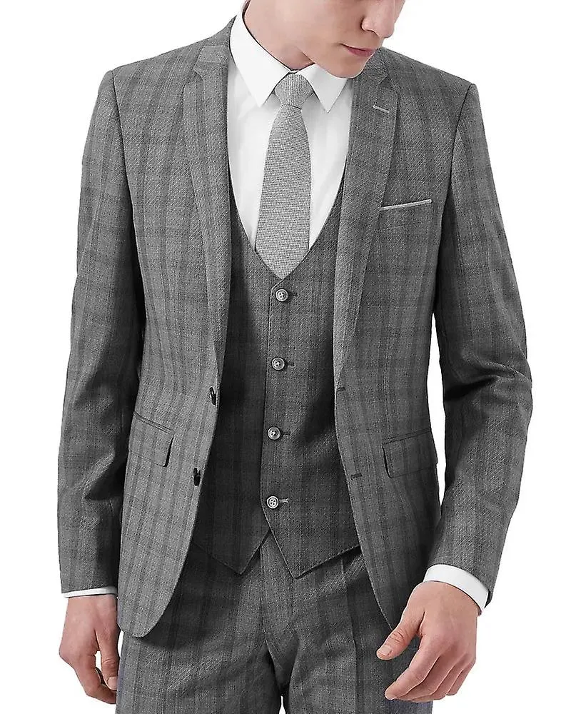 Lazio windowpane check suit pantalón - gris