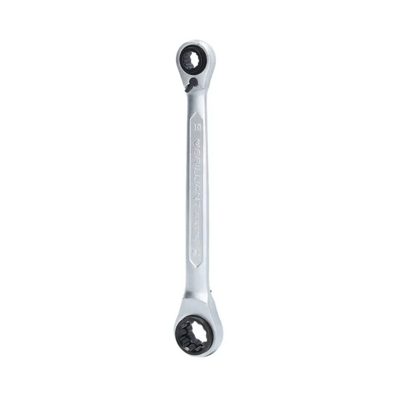 Llave de doble boca con carraca 4 en 1