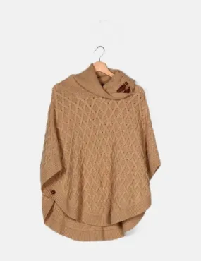 Massimo Dutti Poncho beige combinado