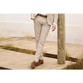 Men's Beige Melange Suit Trousers - LAZARE