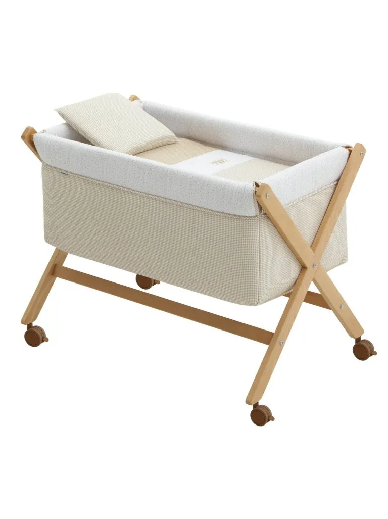 MINICUNA TIJERA MADERA VICHY10 BEIGE/NATURAL 55x87x74 CM