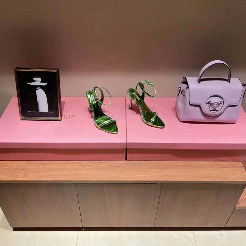 Miu Miu Sandalias Mujer Piel Metalizada-Verde