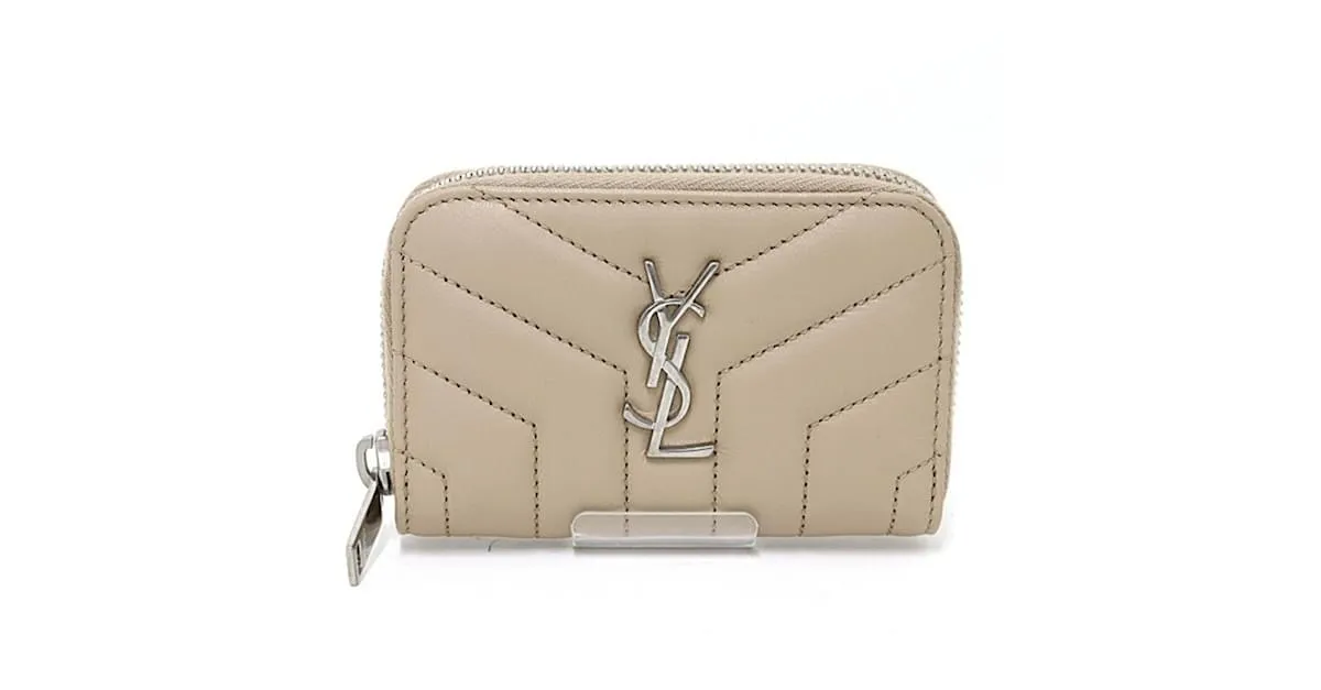 Monedero beige oscuro Saint Laurent 