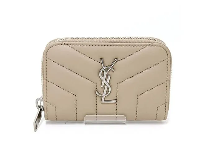 Monedero beige oscuro Saint Laurent 