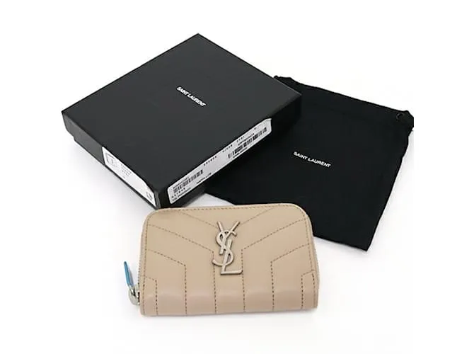 Monedero beige oscuro Saint Laurent 