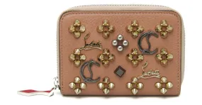 Monedero con tachuelas Panettone de Christian Louboutin Beige 