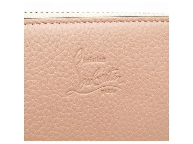 Monedero con tachuelas Panettone de Christian Louboutin Beige 