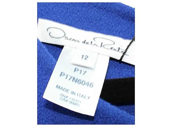 Oscar De La Renta Vestido Azul Con Bordado Cortado A Láser 