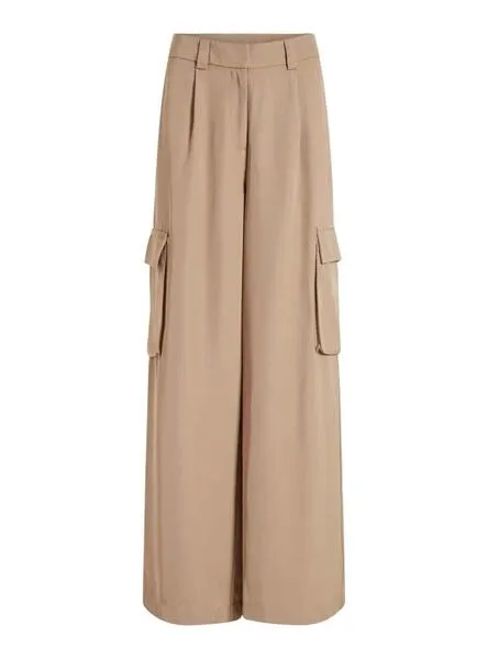 Pantalon Vila Winnie Lady Beige Para Mujer