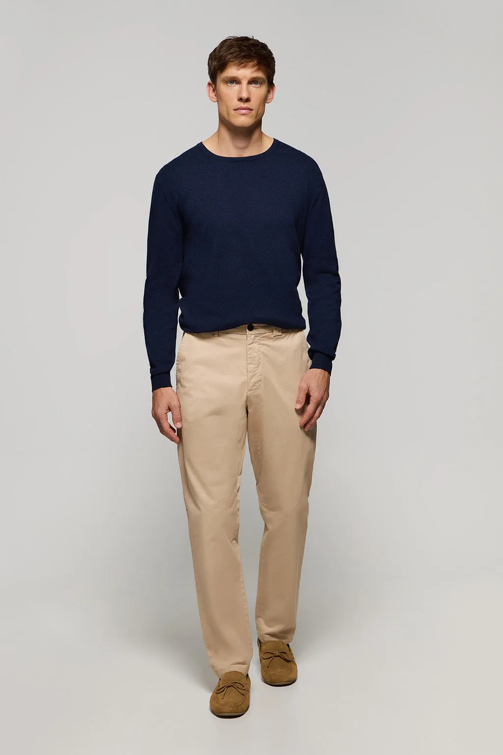 Pantalón chino beige regular fit con detalles Polo Club