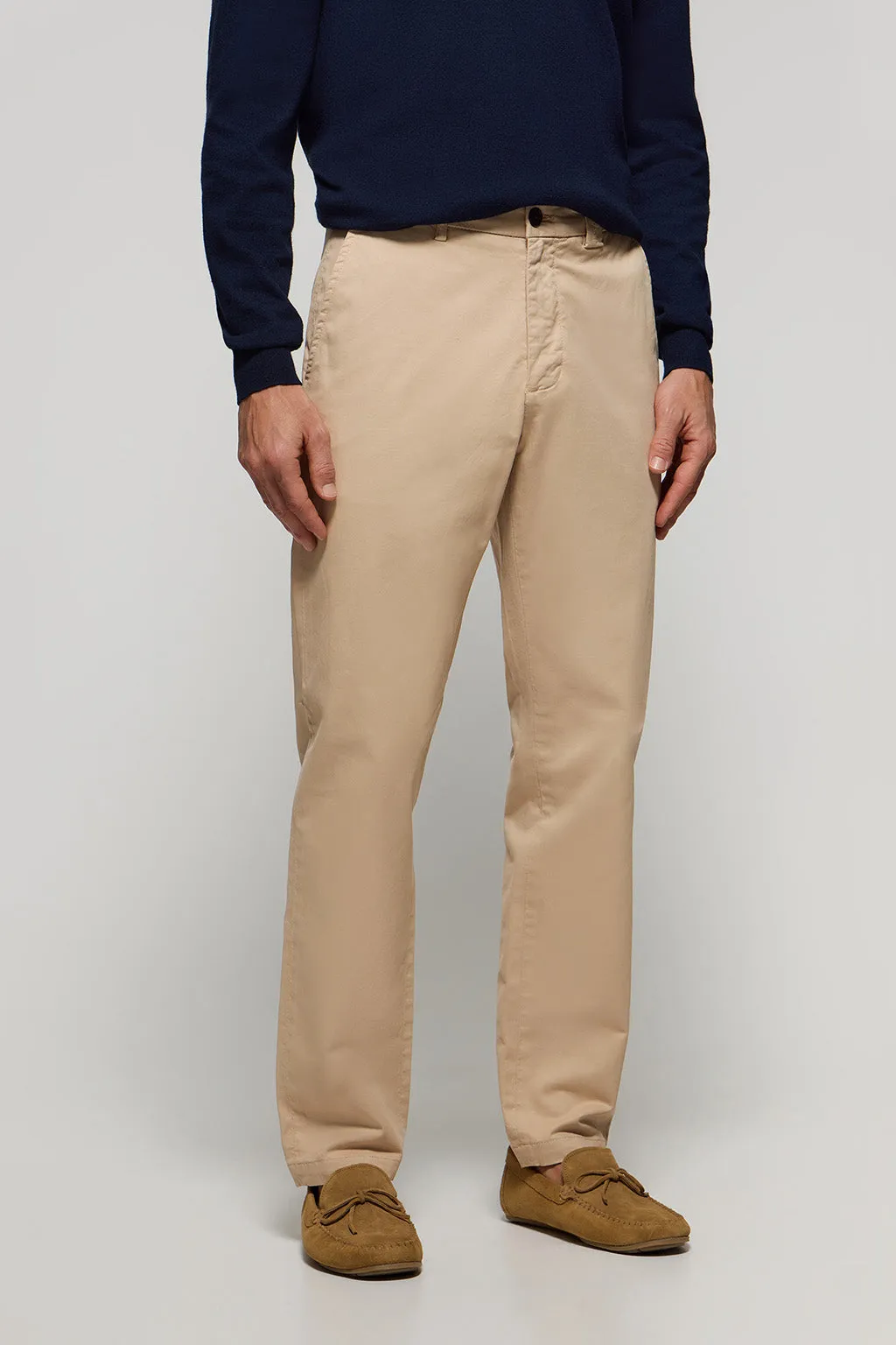 Pantalón chino beige regular fit con detalles Polo Club