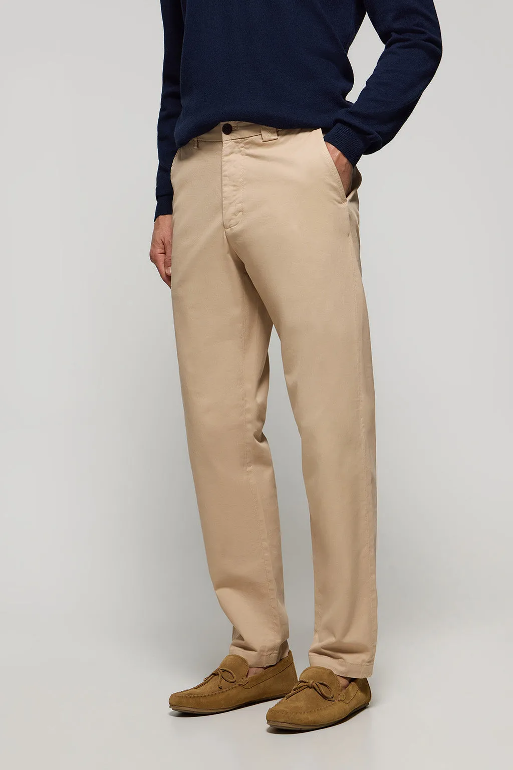 Pantalón chino beige regular fit con detalles Polo Club