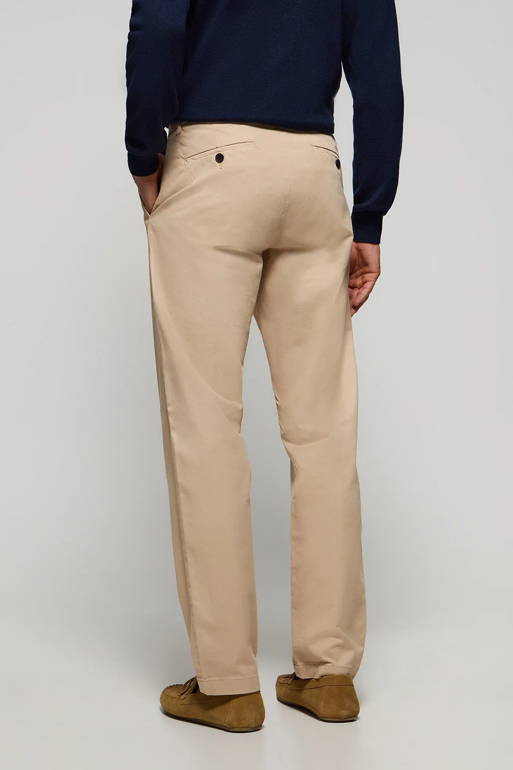 Pantalón chino beige regular fit con detalles Polo Club