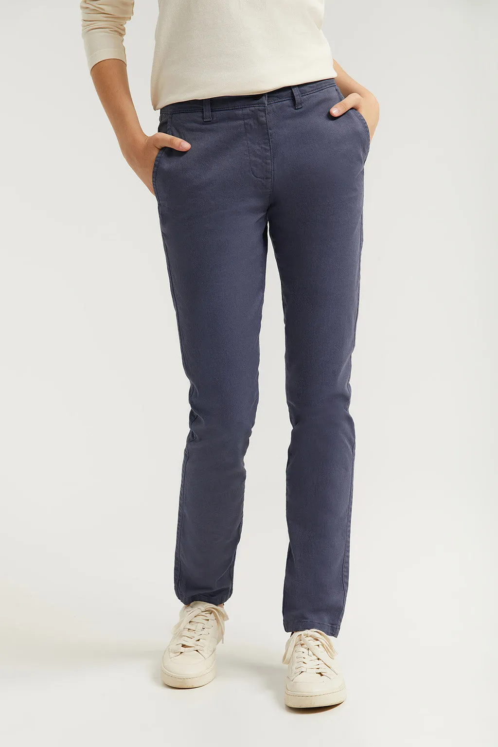 Pantalón chino Slim fit azul denim con detalle Polo Club