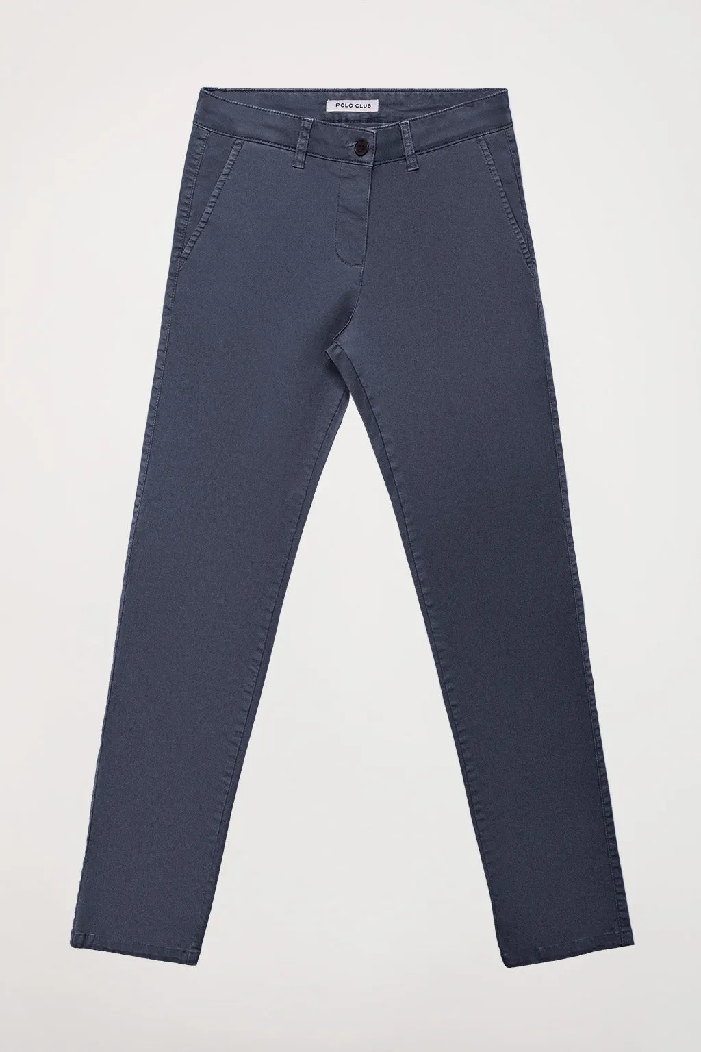 Pantalón chino Slim fit azul denim con detalle Polo Club