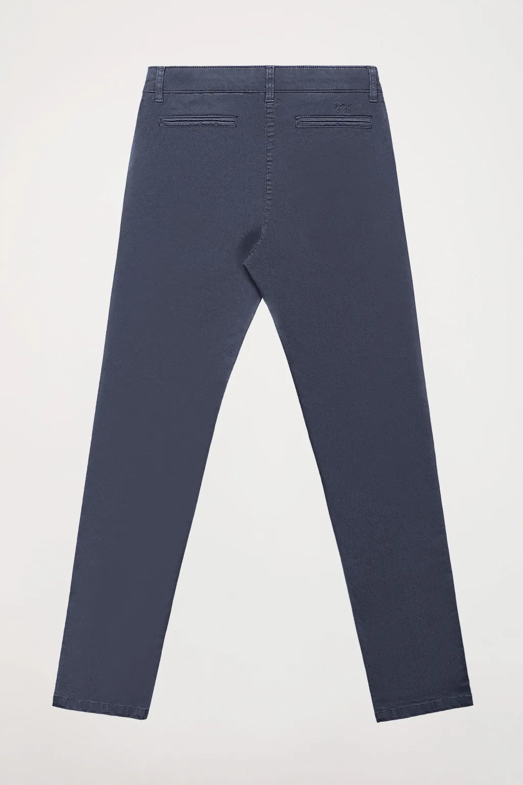 Pantalón chino Slim fit azul denim con detalle Polo Club