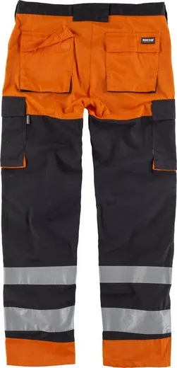 Pantalón multibolsillos alta visibilidad Negro / Naranja